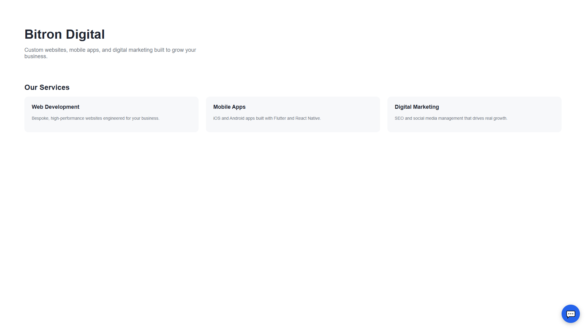 AnswerBot chat widget bubble on a live website